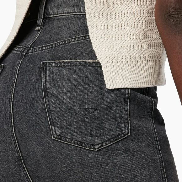 Hudson Denim Reconstructed Maxi skirt five pocket front slit black pearl grey 31 - Picture 4 of 14